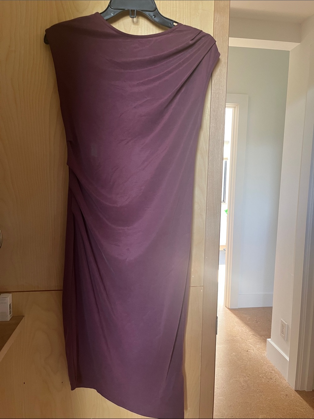 Topshop Wine Jersey Draped Midi Dress